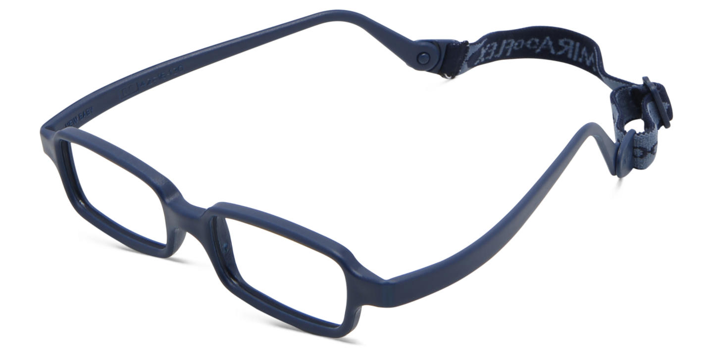 Mira Flex Kids Rectangle Eyeglasses in Dark Blue – Product Photo 1
