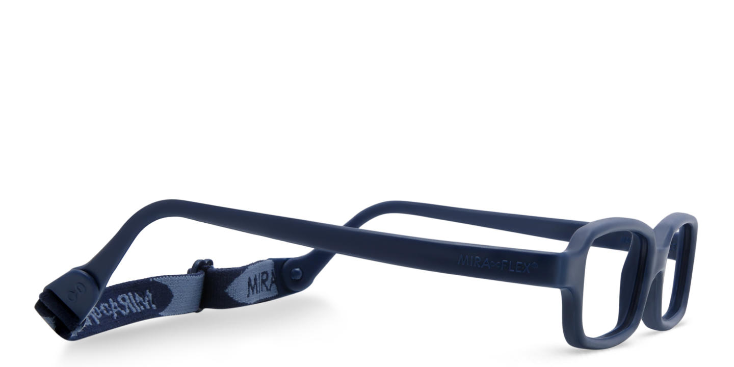 Mira Flex Kids Rectangle Eyeglasses in Dark Blue – Product Photo 2