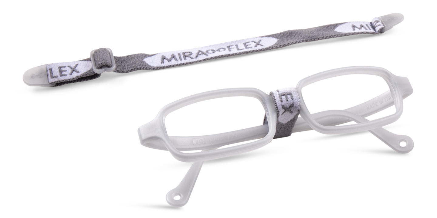 Mira Flex Kids Rectangle Eyeglasses in Grey – Product Photo 3