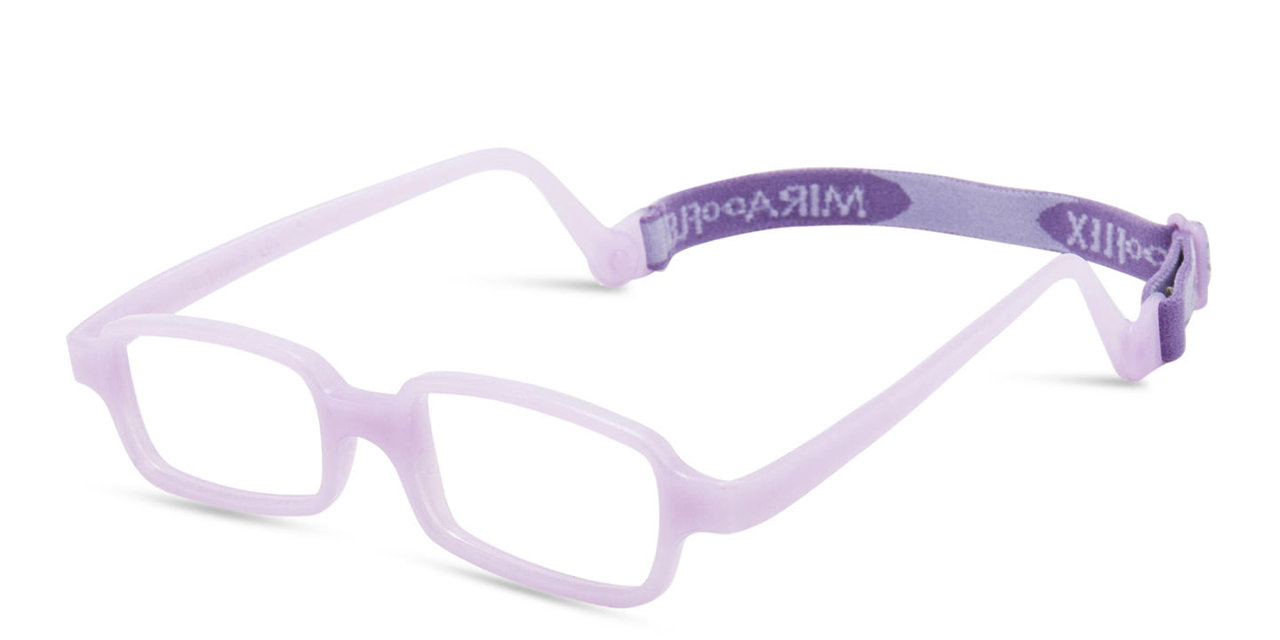 Mira Flex Kids Rectangle Eyeglasses in Baby Pink – Product Photo 1