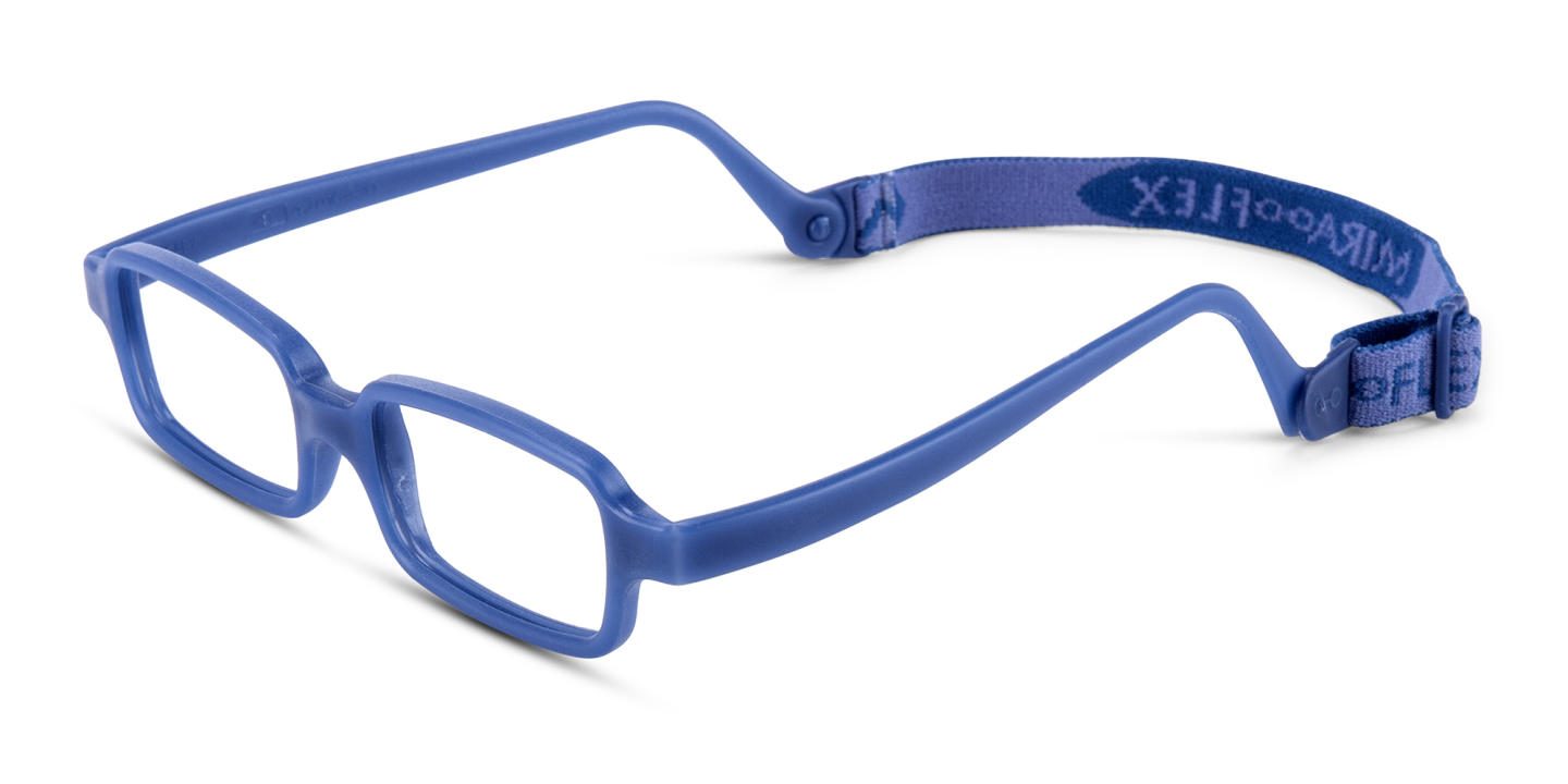 Mira Flex Kids Rectangle Eyeglasses in Blue – Product Photo 1