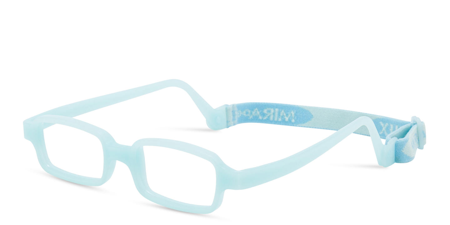 Shop Mira Flex Kids Rectangle Eyeglasses in Light Blue online.