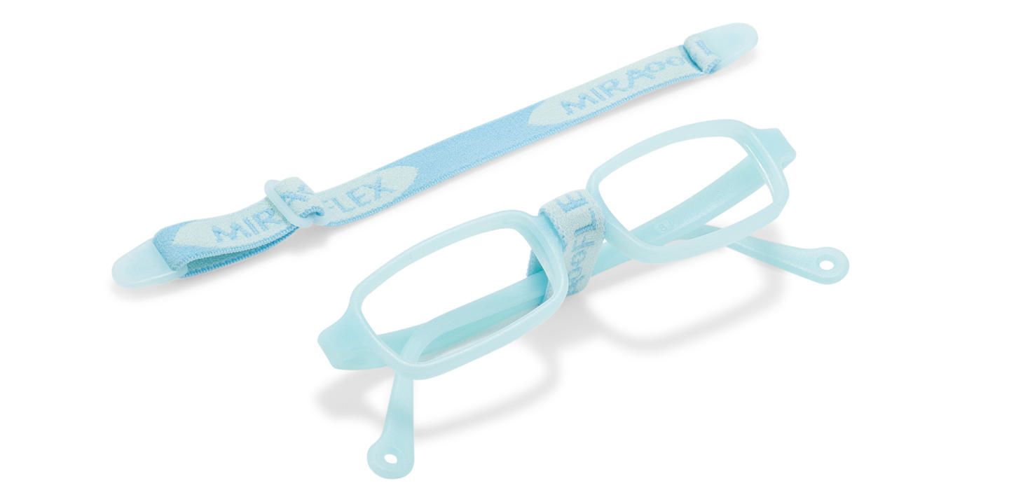 Shop Mira Flex Kids Rectangle Eyeglasses in Light Blue online.