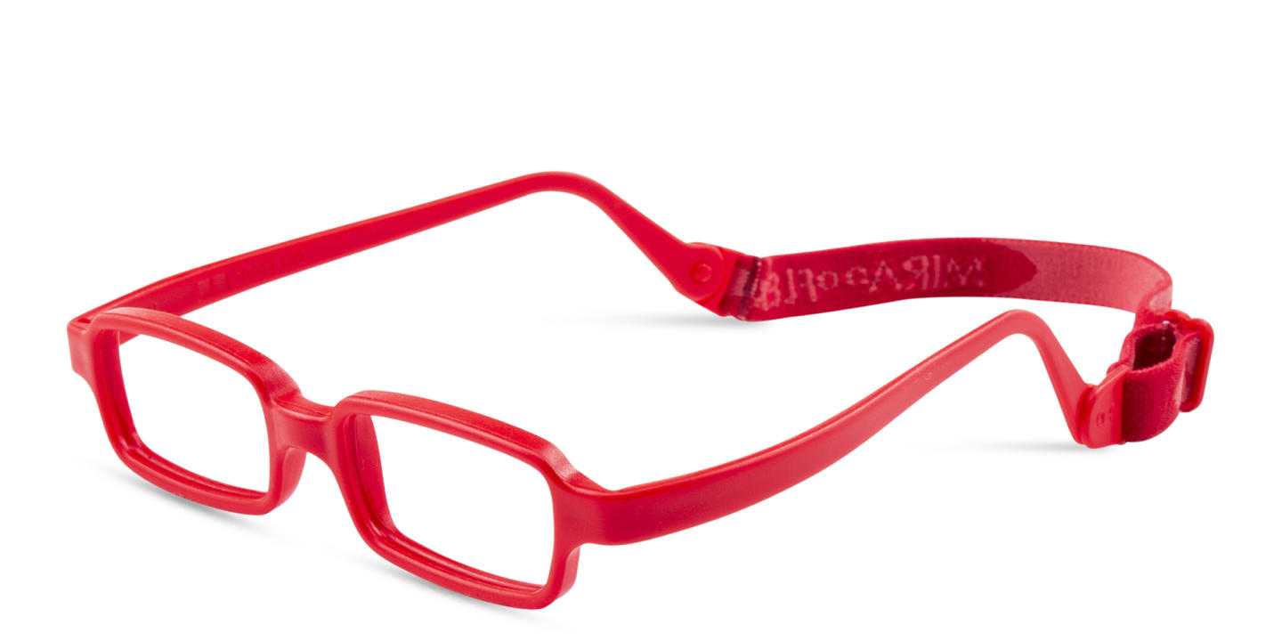 Mira Flex Kids Rectangle Eyeglasses in Red – Product Photo 1