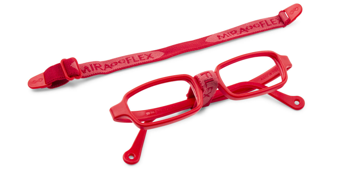 Mira Flex Kids Rectangle Eyeglasses in Red – Product Photo 3