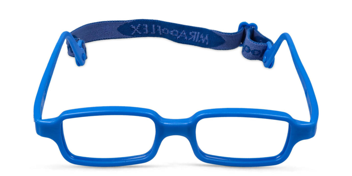 Mira Flex Kids Rectangle Eyeglasses in Matte Blue – Product Photo 0