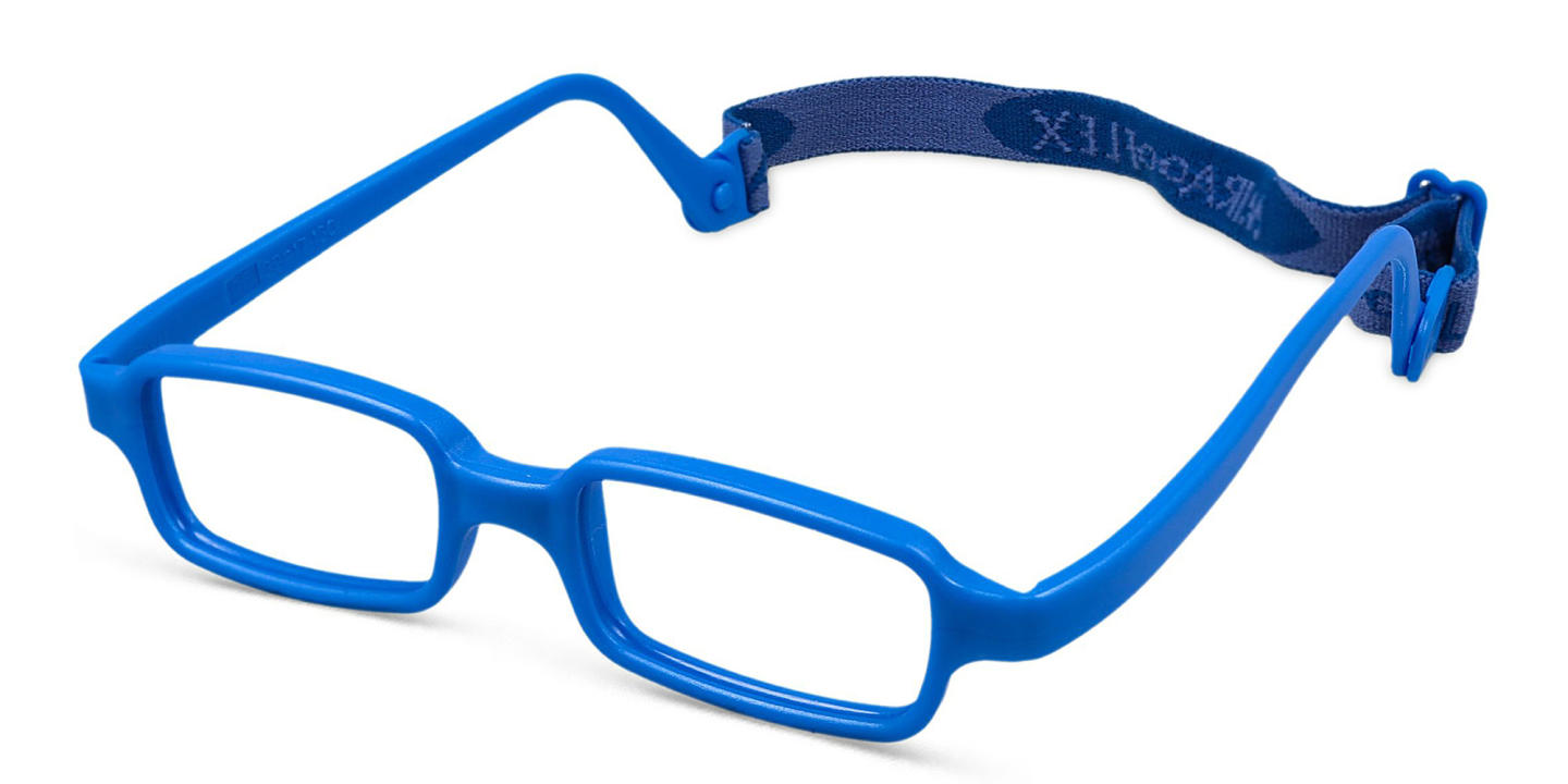 Mira Flex Kids Rectangle Eyeglasses in Matte Blue – Product Photo 1