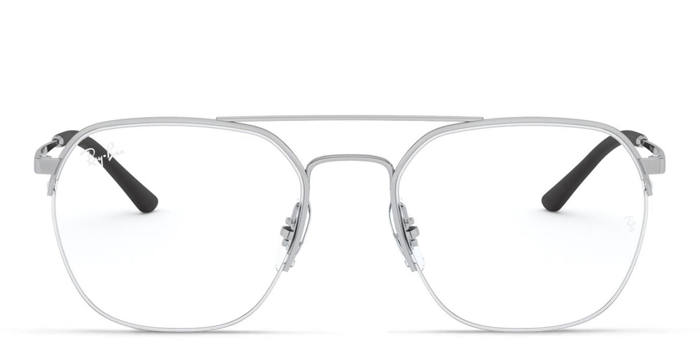 Ray-Ban Half Rim Square Eyeglasses in Silver – Product Photo 0