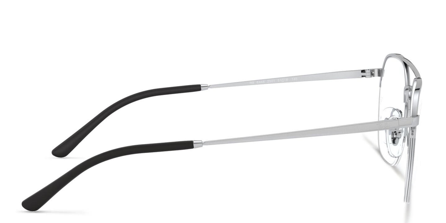 Shop Ray-Ban Half Rim Square Eyeglasses in Silver online.