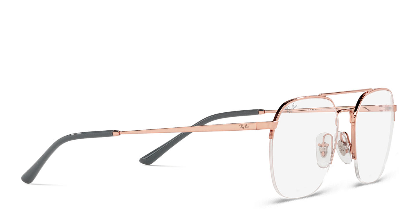Ray-Ban Unisex Half-Rim Square Eyeglasses in Rose Gold – Product Photo 3