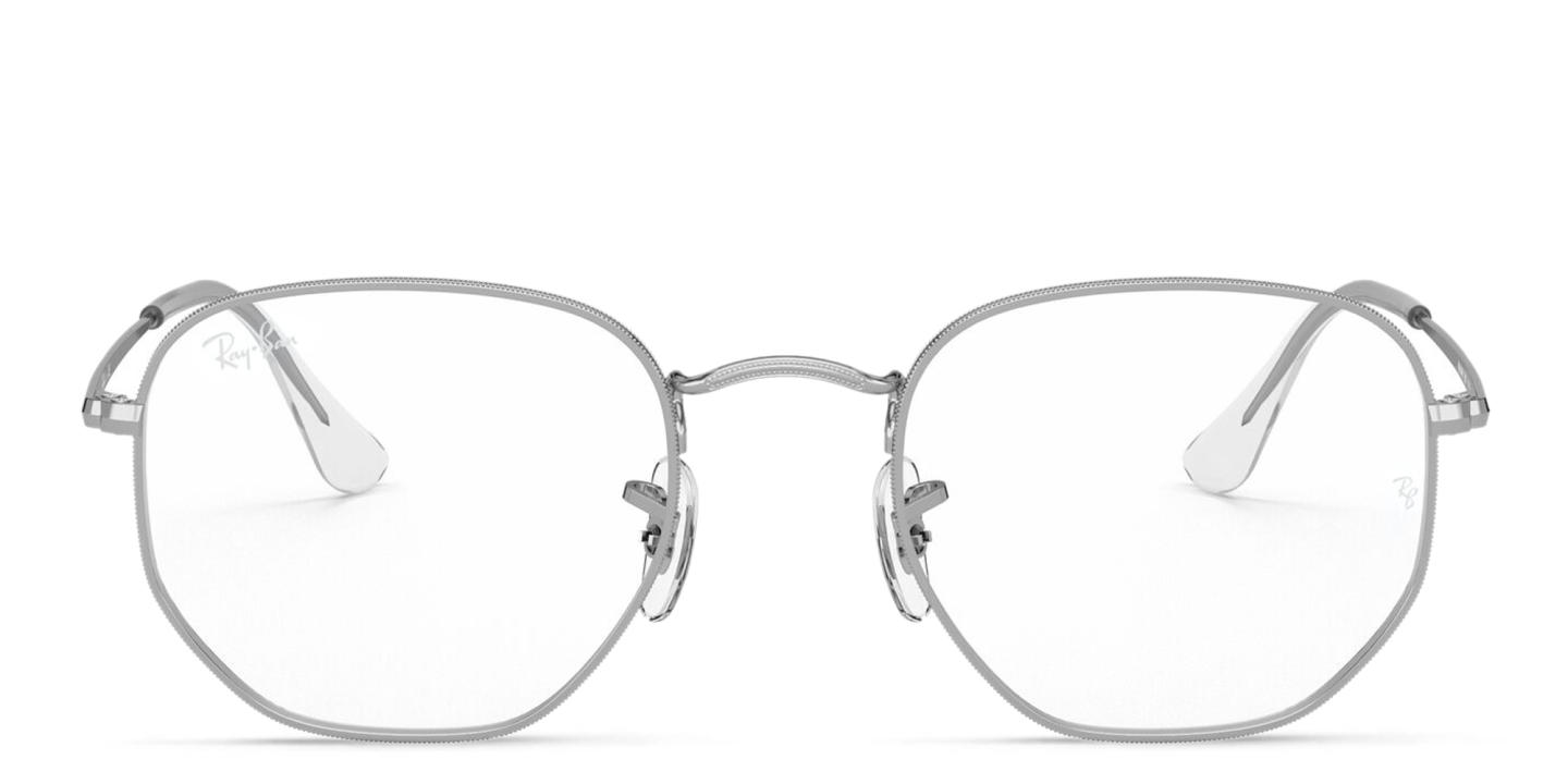 Ray-Ban Unisex Hexagonal Irregular Eyeglasses in Silver – Product Photo 0