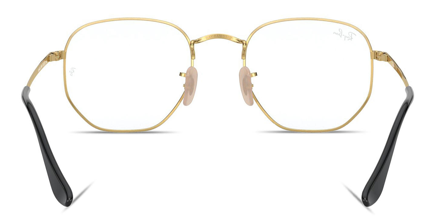 Ray-Ban Hexagonal Optics Unisex Eyeglasses in Black On Gold – Product Photo 3