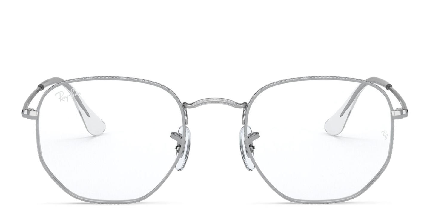 Ray-Ban Unisex Hexagonal Irregular Eyeglasses in Silver – Product Photo 0