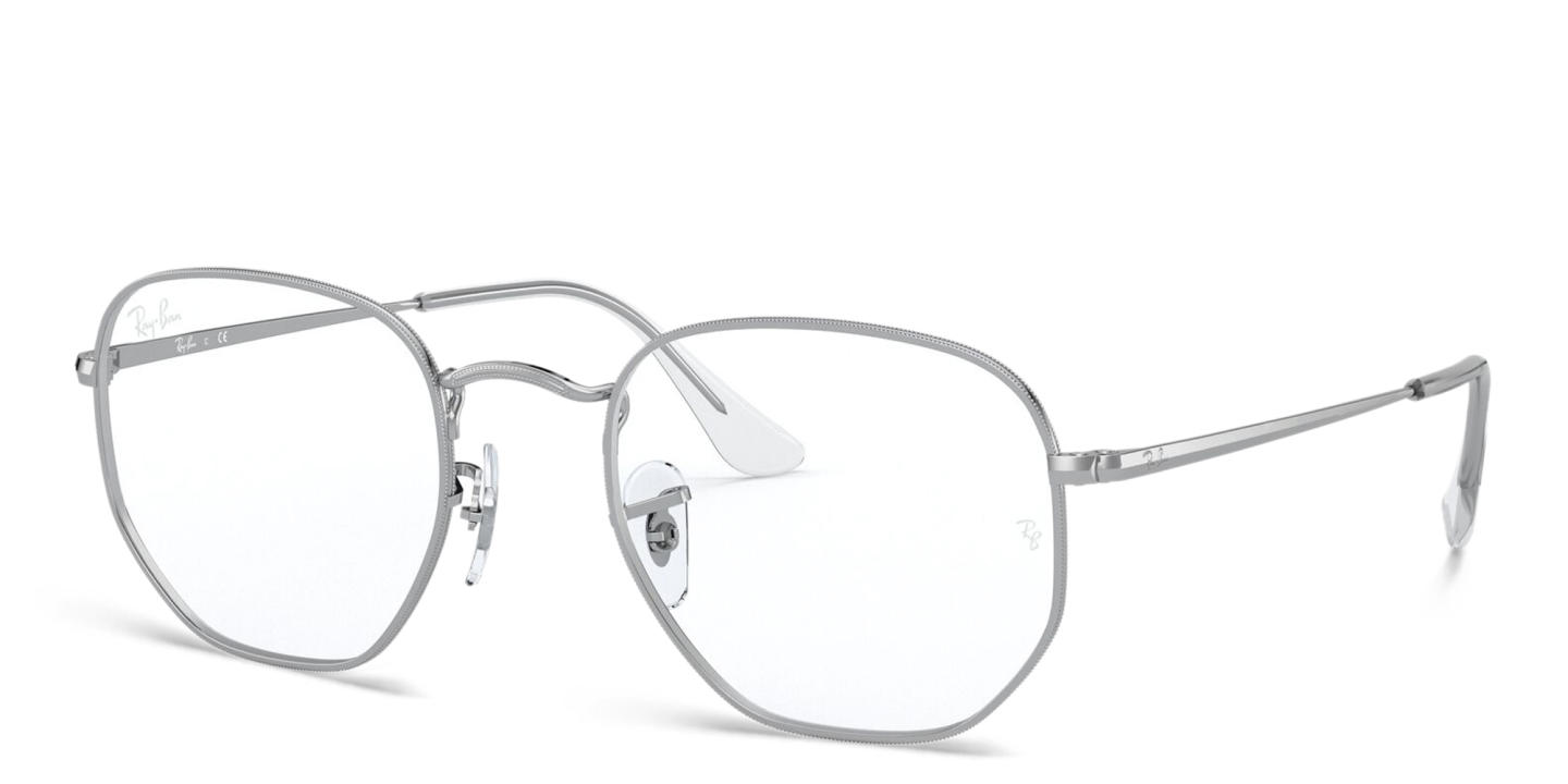 Ray-Ban Unisex Hexagonal Irregular Eyeglasses in Silver – Product Photo 2