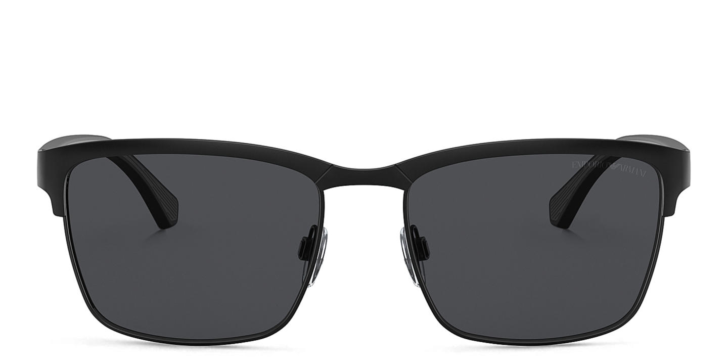 Shop Emporio Armani Pillow Sunglasses in Matte Black online.