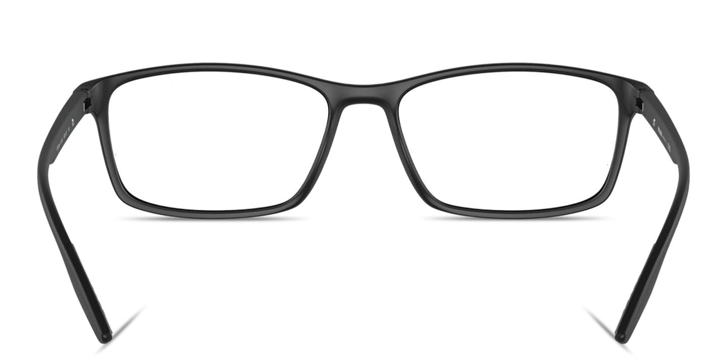Shop Prada Linea Rossa Logo Signature Rectangle Eyeglasses in Matte Black online.