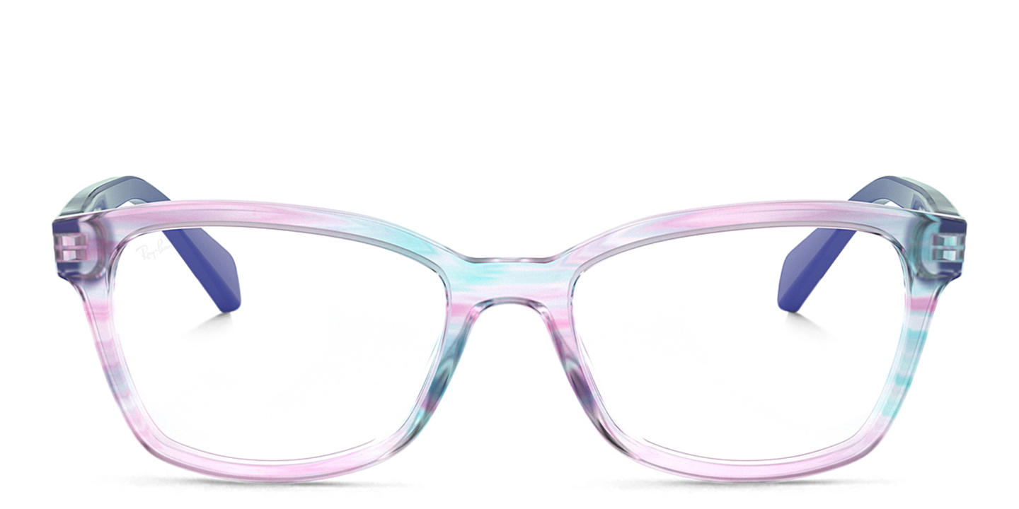 Ray-Ban Junior Kids Square Eyeglasses in Violet Striped Multicolor – Product Photo 0