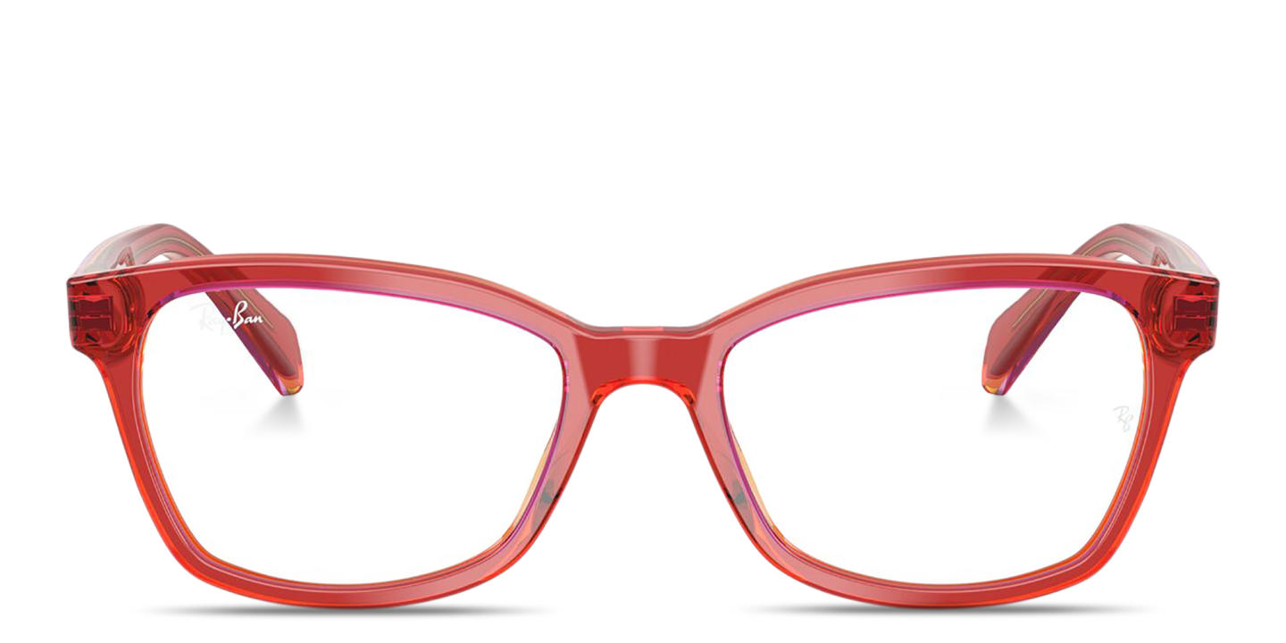 Ray-Ban Junior Optics Kids Square Eyeglasses in Transparent Red Yellow – Product Photo 0