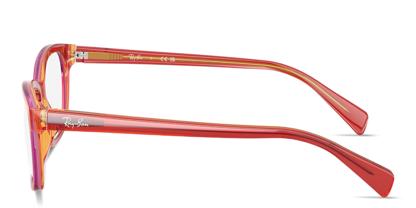 Ray-Ban Junior Optics Kids Square Eyeglasses in Transparent Red Yellow – Product Photo 2
