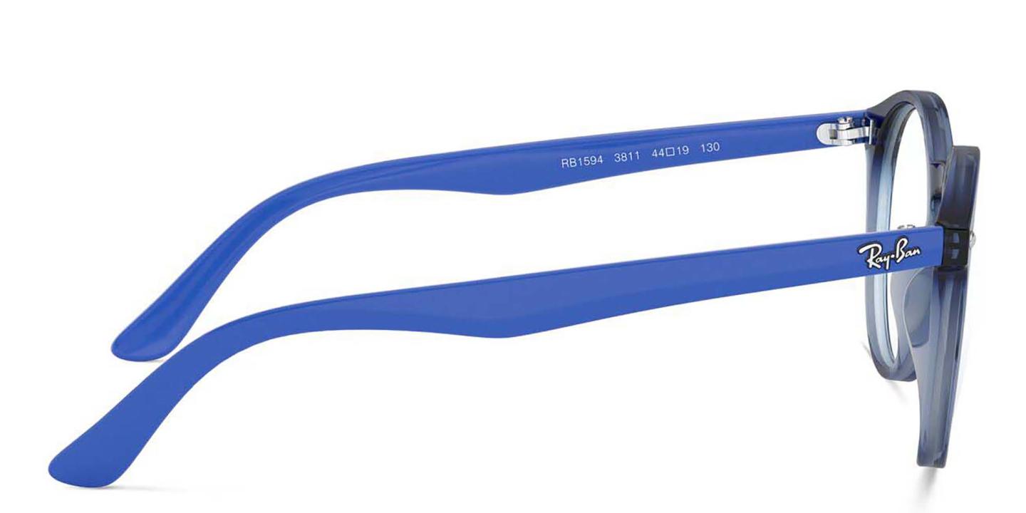 Ray-Ban Junior Kids Round Eyeglasses in Transparent Blue – Product Photo 2