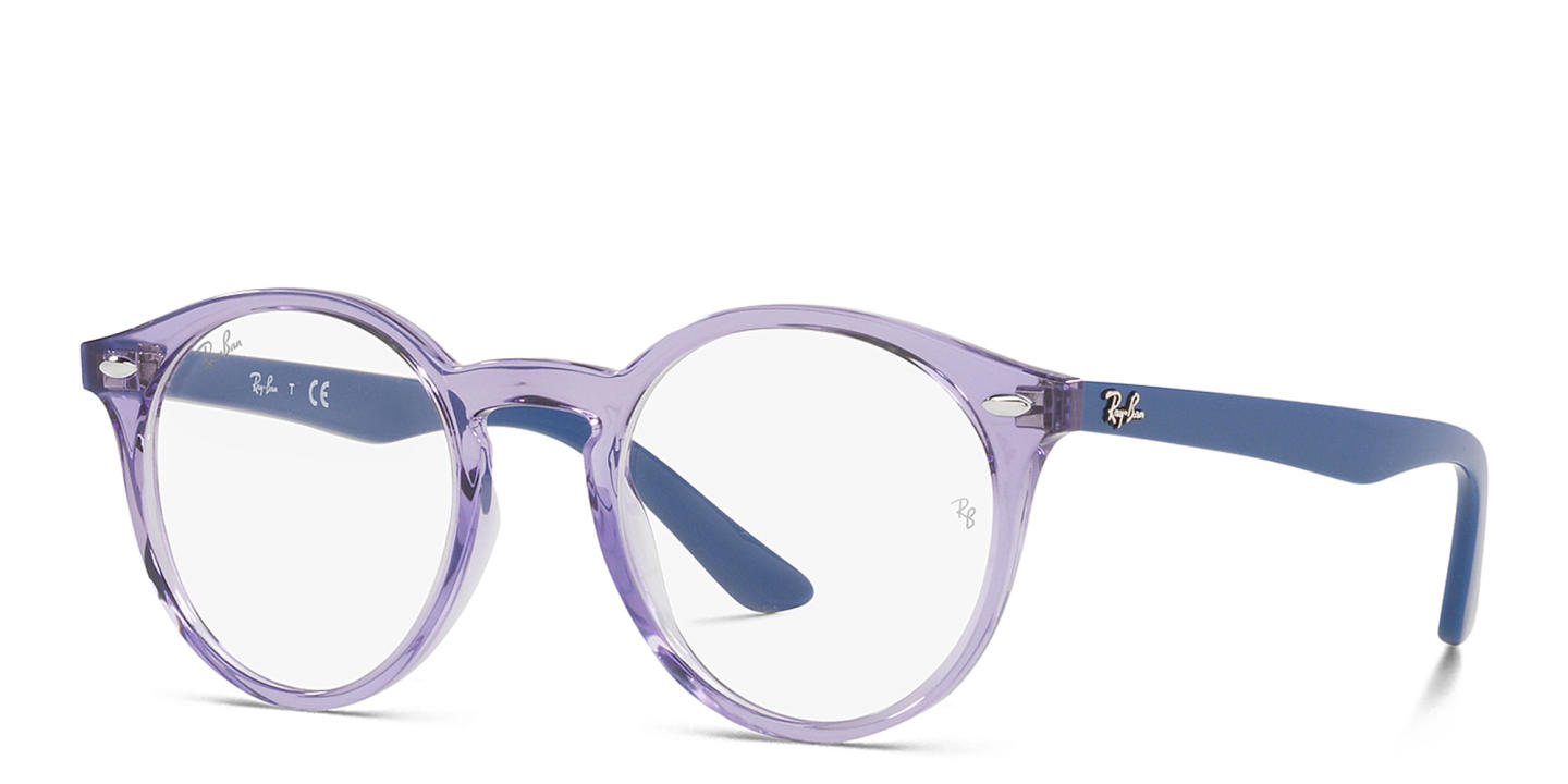 Ray-Ban Junior Kids Panthos Eyeglasses in Transparent Purple – Product Photo 1