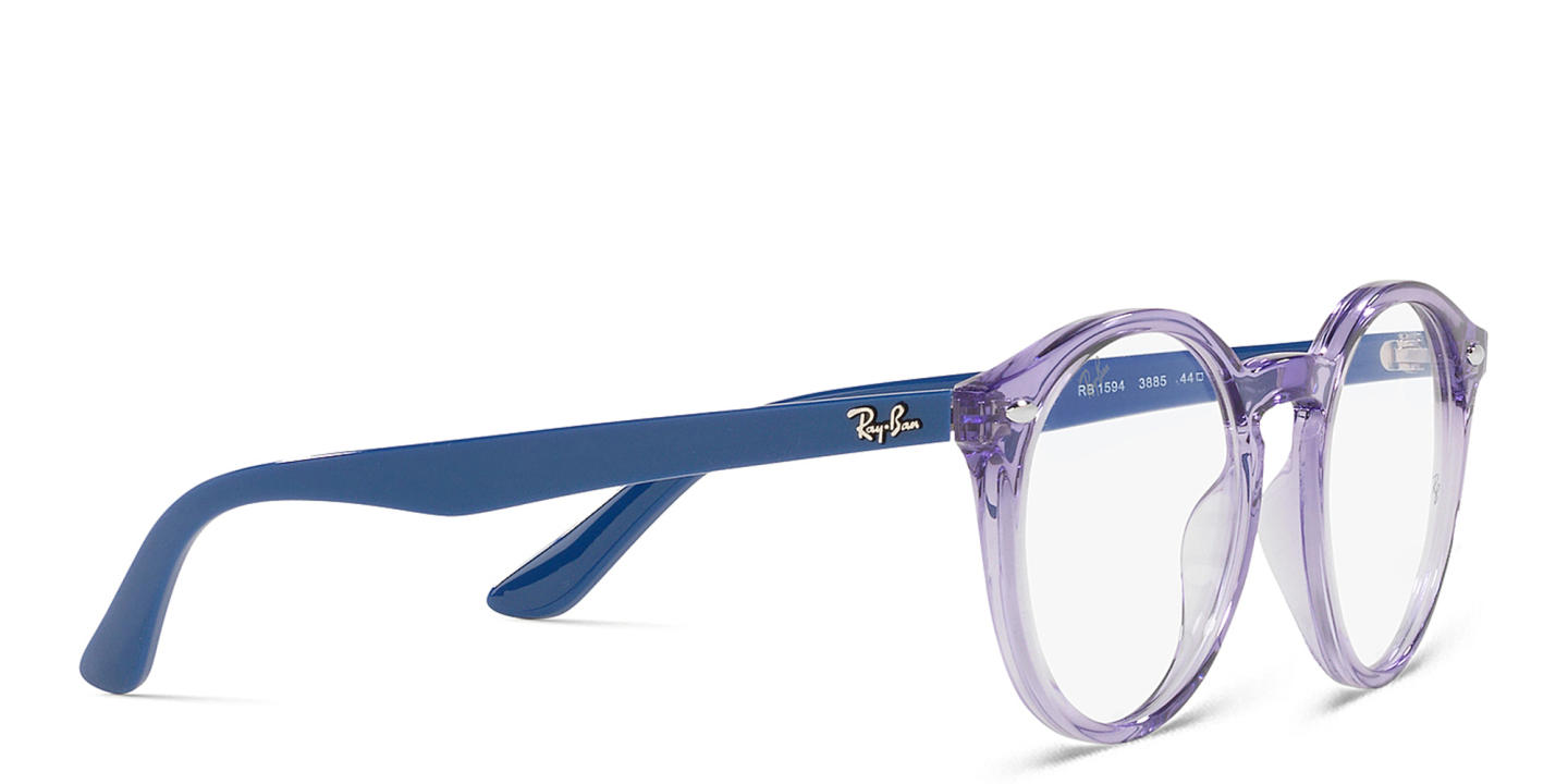 Ray-Ban Junior Kids Panthos Eyeglasses in Transparent Purple – Product Photo 3