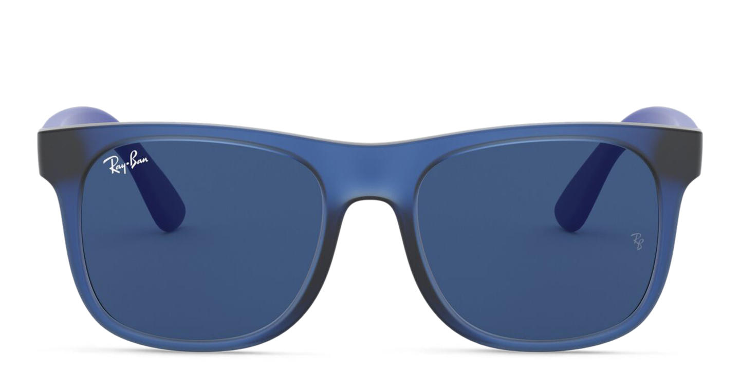 Ray-Ban Junior Kids Wayfarer Square Sunglasses in Transparent Blue – Product Photo 0
