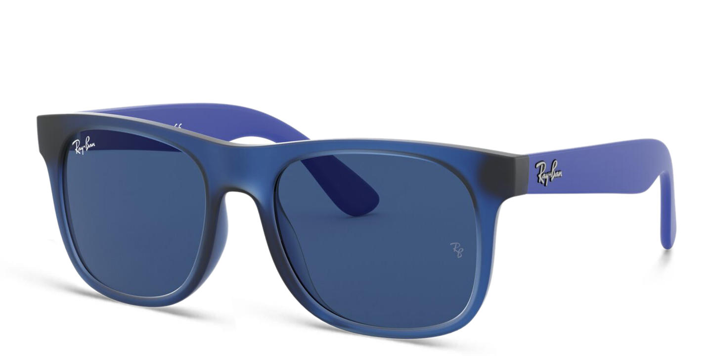 Ray-Ban Junior Kids Wayfarer Square Sunglasses in Transparent Blue – Product Photo 1