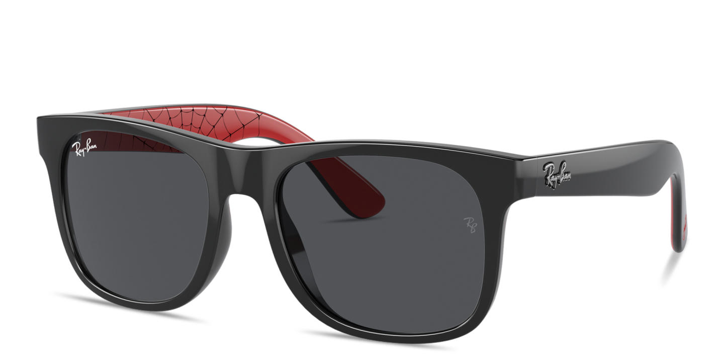 Ray-Ban Junior Marvel Justin Kids Square Sunglasses in Black – Product Photo 1