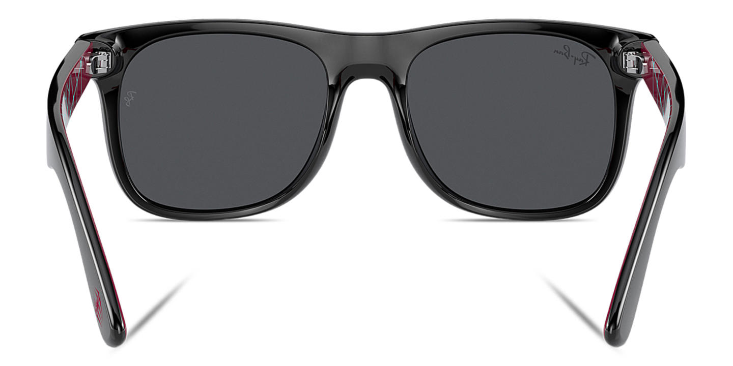 Ray-Ban Junior Marvel Justin Kids Square Sunglasses in Black On Pink – Product Photo 3