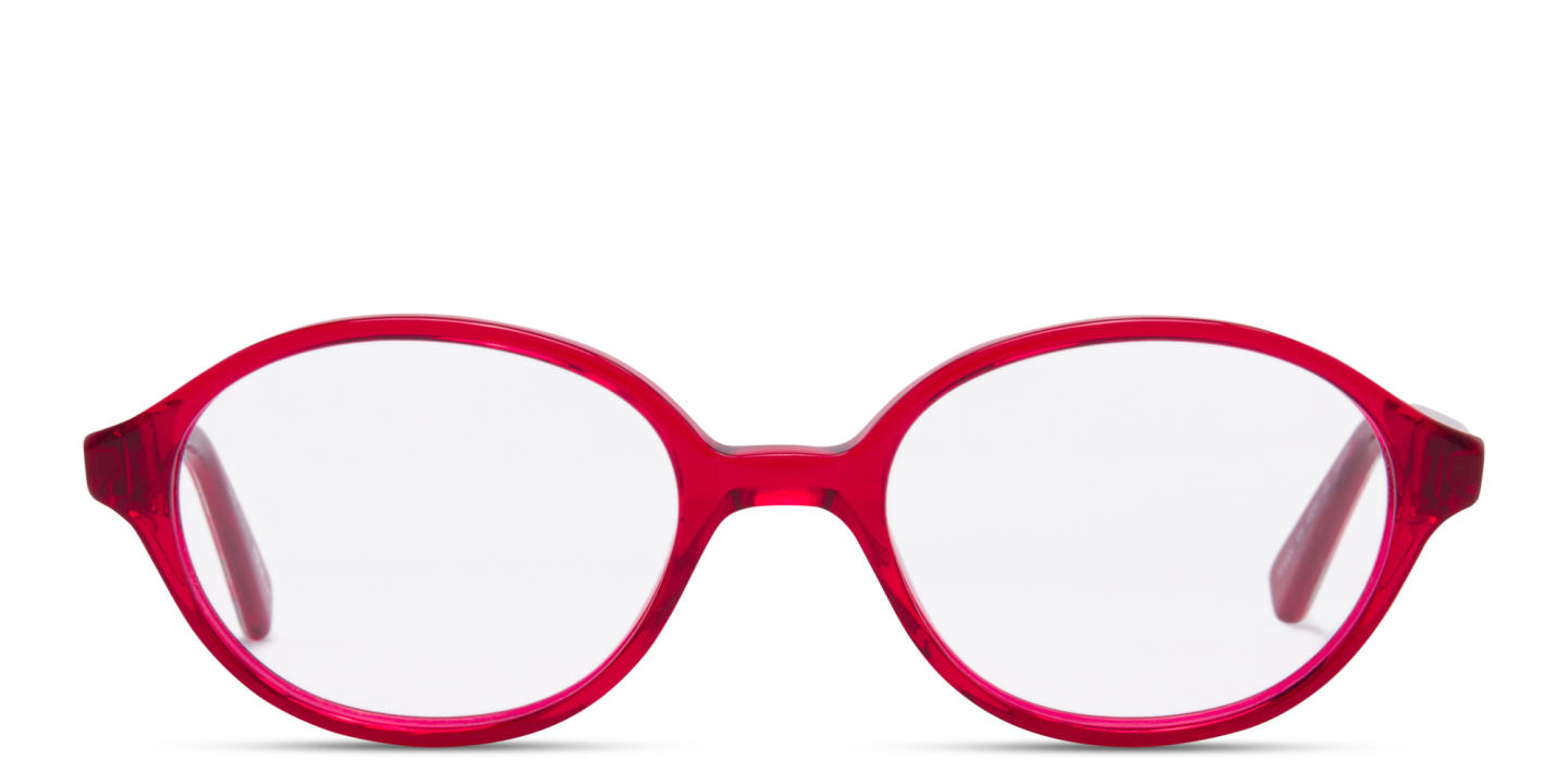 Tempo Unisex Round Eyeglasses in Red – Product Photo 0