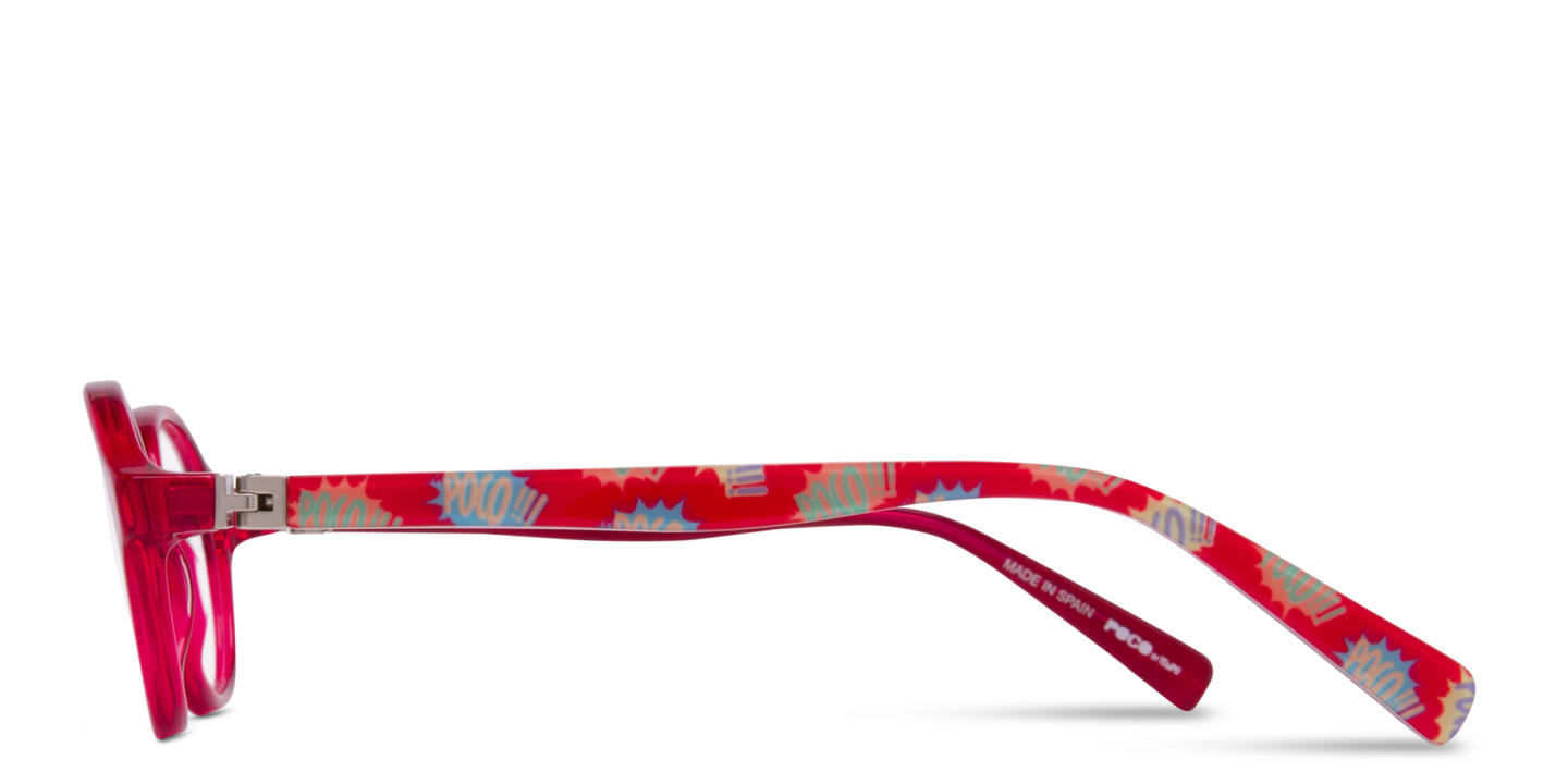 Tempo Unisex Round Eyeglasses in Red – Product Photo 2