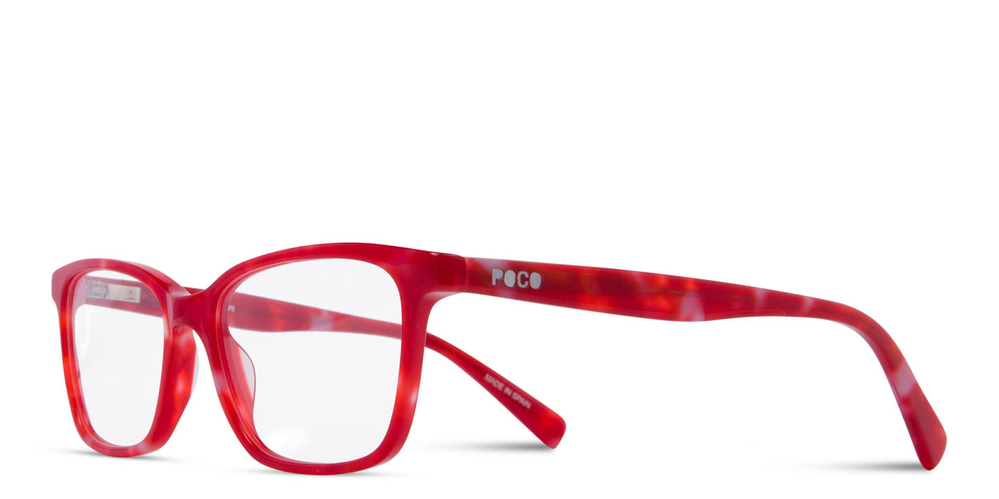 Tempo Kids Rectangle Eyeglasses in Red – Product Photo 1
