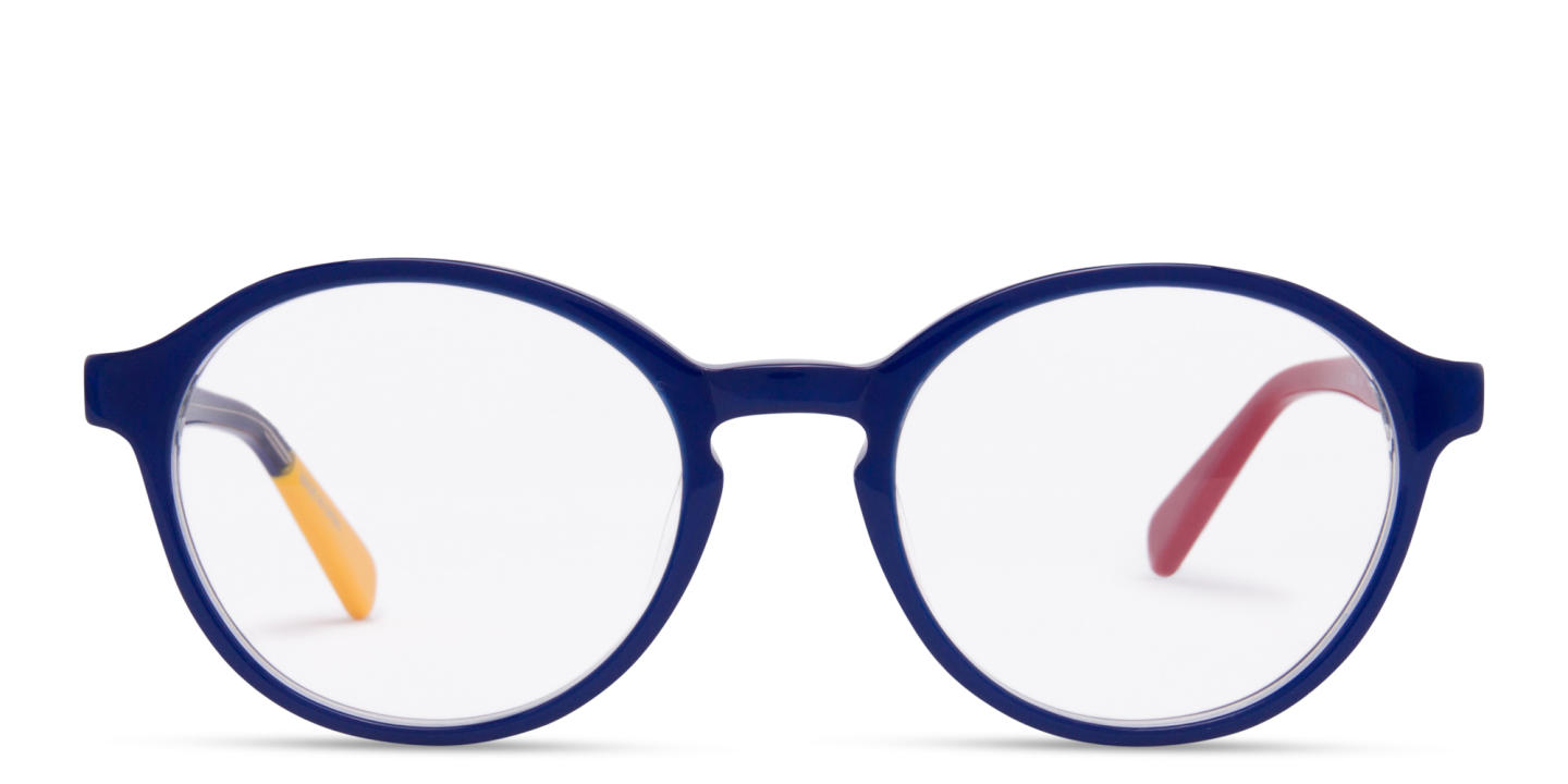 Shop Tempo Round Eyeglasses in Blue online.