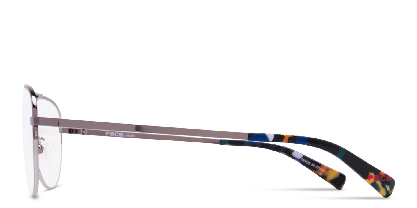 Shop Tempo Unisex Half-Rim Aviator Eyeglasses in Gunmetal online.