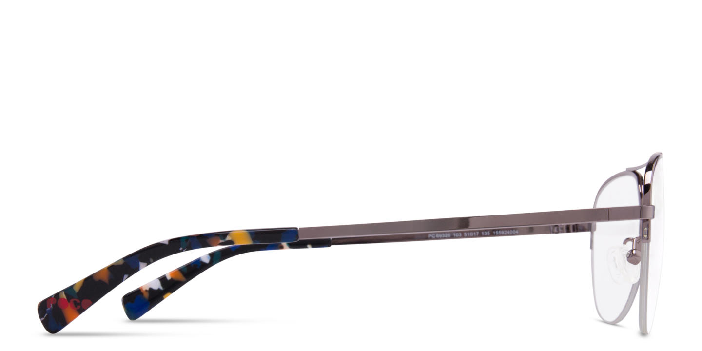 Shop Tempo Unisex Half-Rim Aviator Eyeglasses in Gunmetal online.