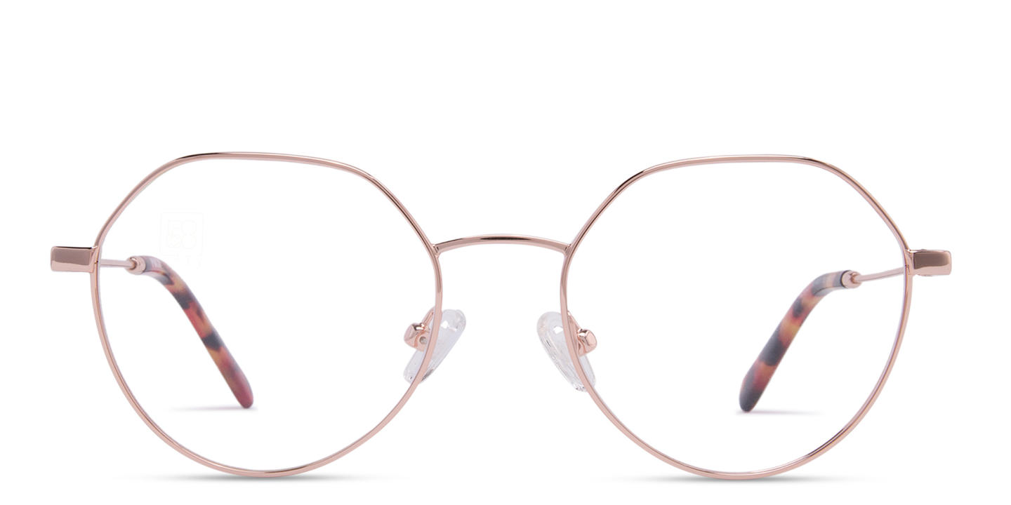 Tempo Unisex Irregular Eyeglasses in Rose Gold – Product Photo 0