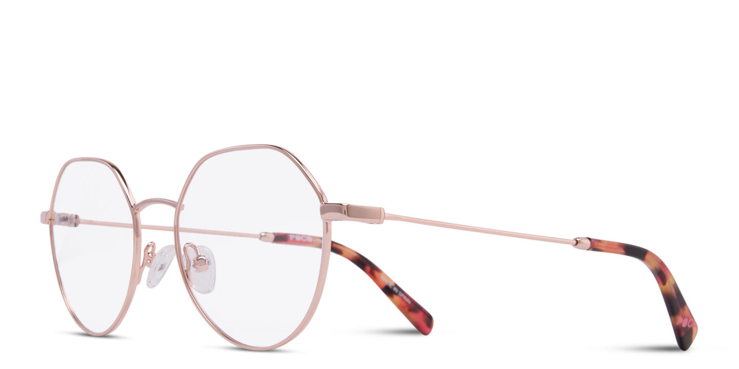 Tempo Unisex Irregular Eyeglasses in Rose Gold – Product Photo 1