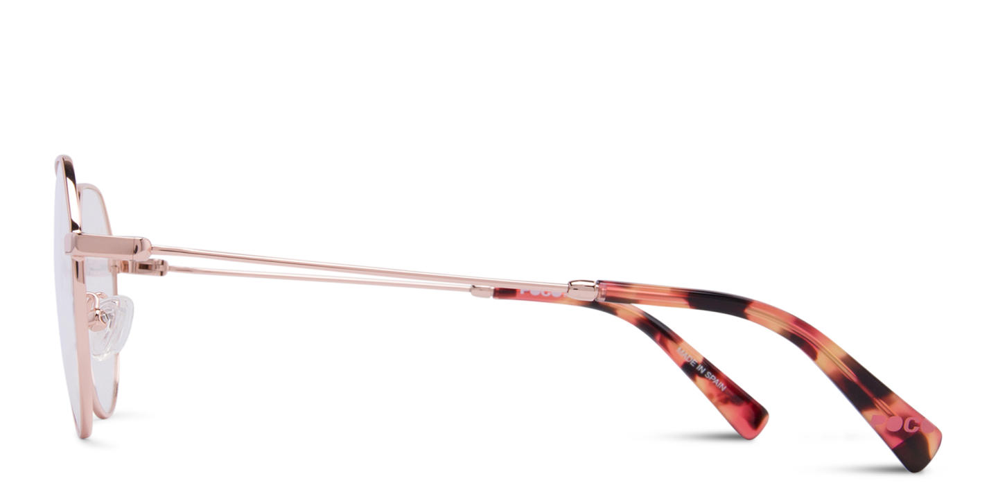 Tempo Unisex Irregular Eyeglasses in Rose Gold – Product Photo 2