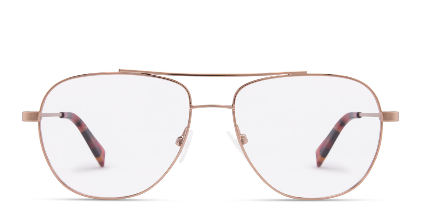 Shop Tempo Unisex Aviator Eyeglasses in Rose Gold online.
