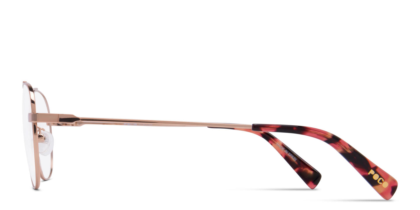 Tempo Unisex Aviator Eyeglasses in Rose Gold – Product Photo 2