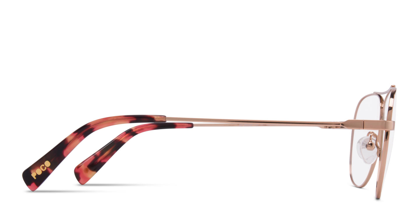 Tempo Unisex Aviator Eyeglasses in Rose Gold – Product Photo 3