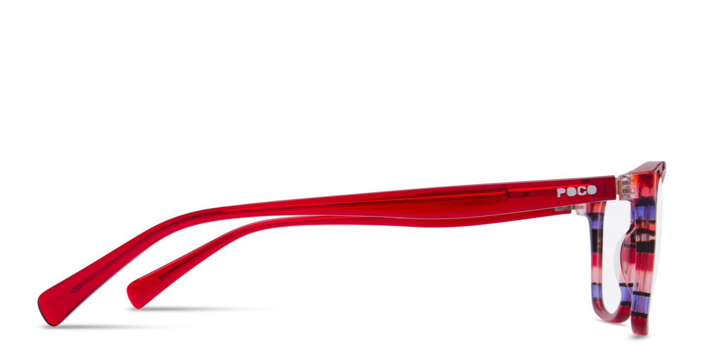 Tempo Square Eyeglasses in Red – Product Photo 3