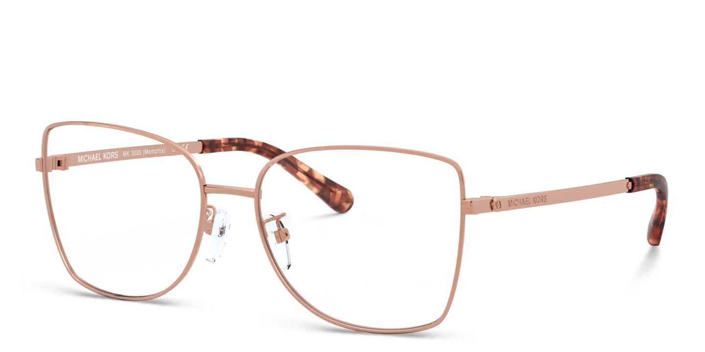 Shop Michael Kors Memphis Butterfly Eyeglasses in Rose Gold online.