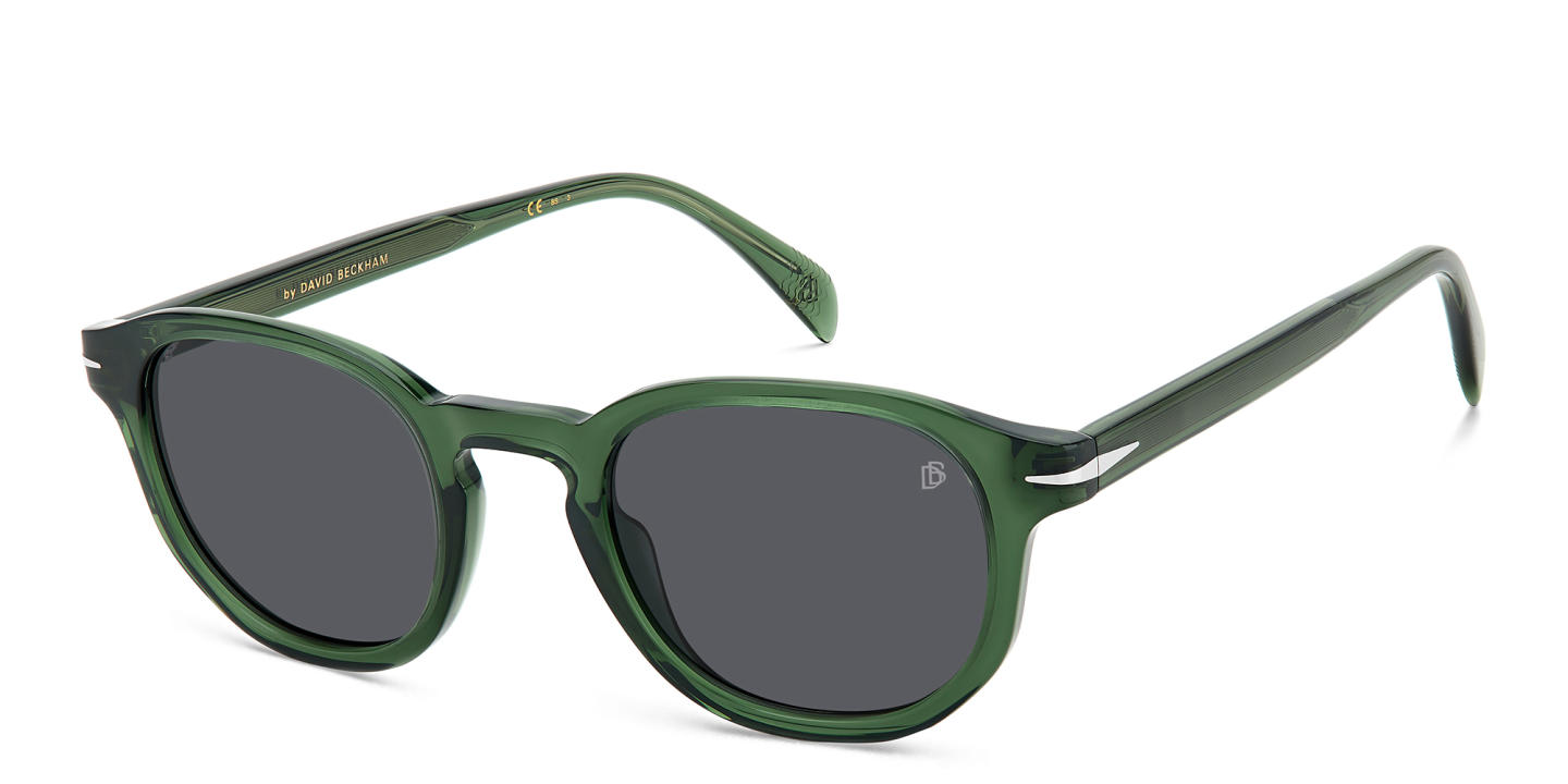 Shop DAVID BECKHAM Round Sunglasses in Green online.