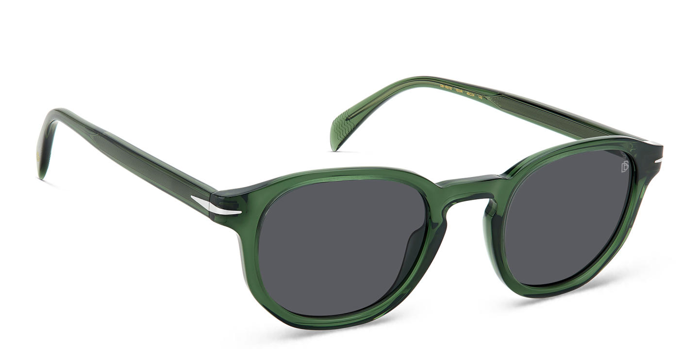 Shop DAVID BECKHAM Round Sunglasses in Green online.