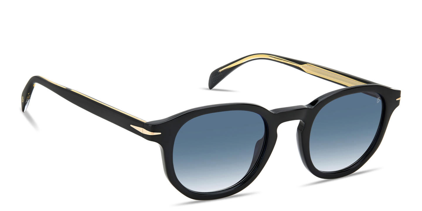 Shop DAVID BECKHAM Talisman Round Sunglasses in Black online.