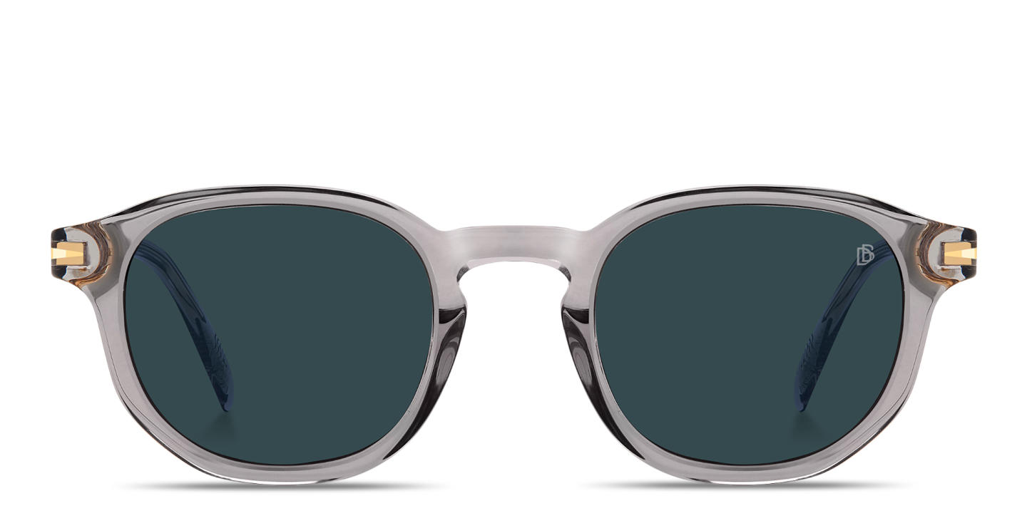 Shop DAVID BECKHAM Talisman Round Sunglasses in Transparent Grey online.
