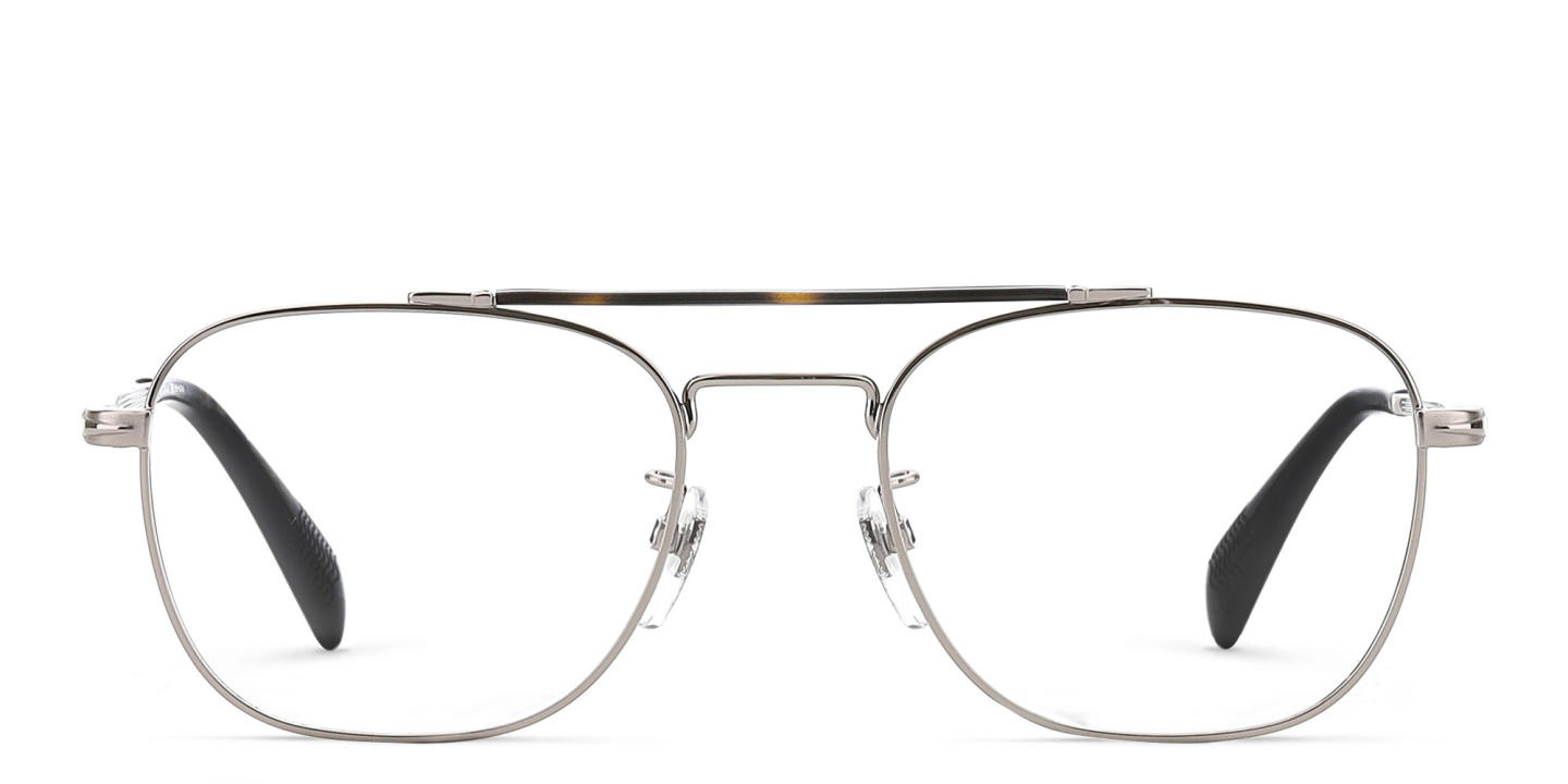 Shop DAVID BECKHAM Square Eyeglasses in Ruthenium online.