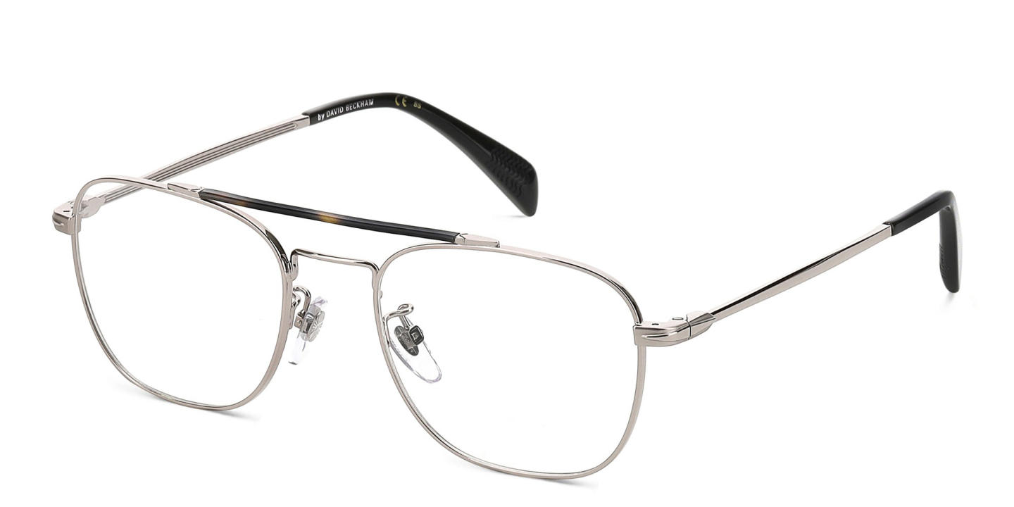 Shop DAVID BECKHAM Square Eyeglasses in Ruthenium online.